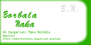 borbala maka business card